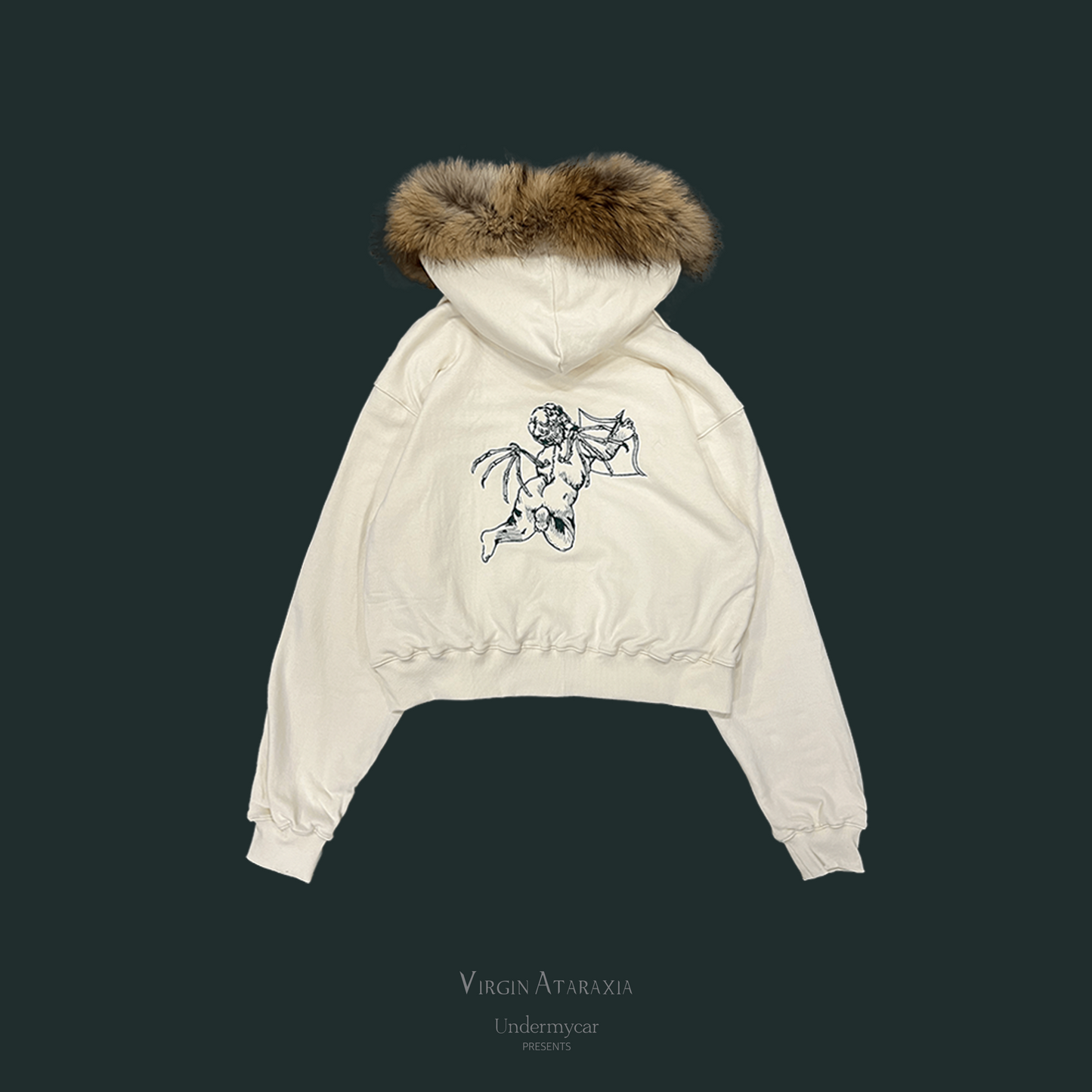 Undermycar ARROW SHOOTING CUPID FUR LINED ZIPPED HOODIE