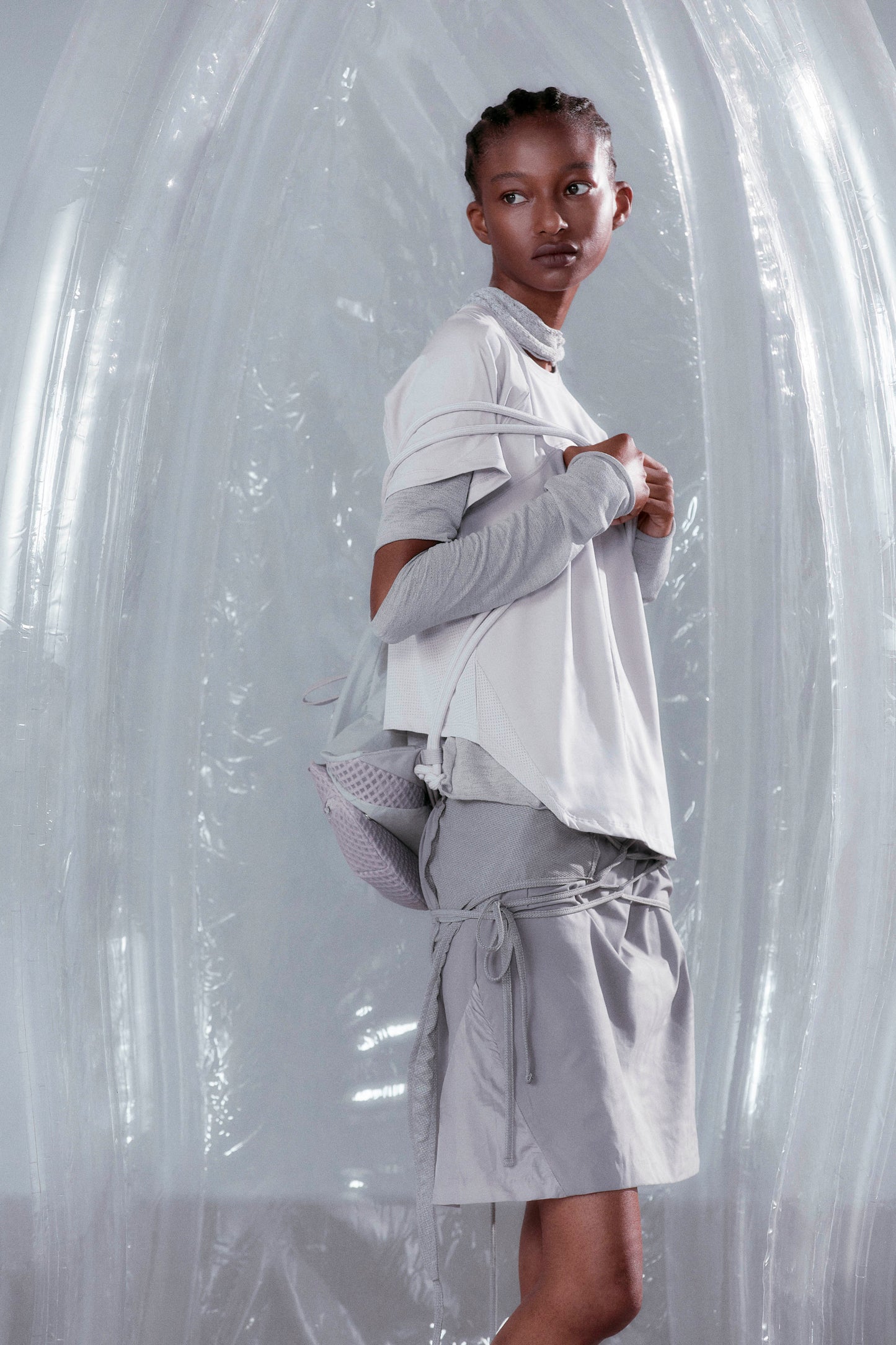 Ojos Halter Neck Apron Dress