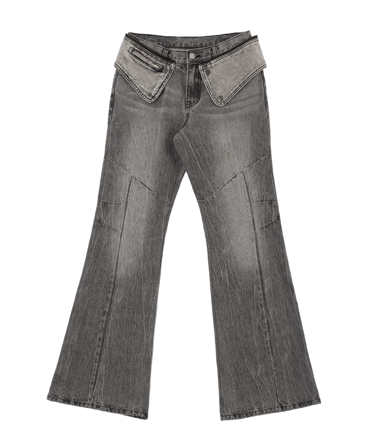 Ojos Crack Washed Denim Pants