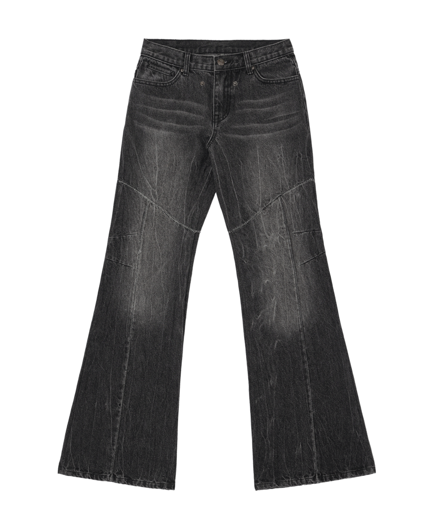 Ojos Crack Washed Denim Pants