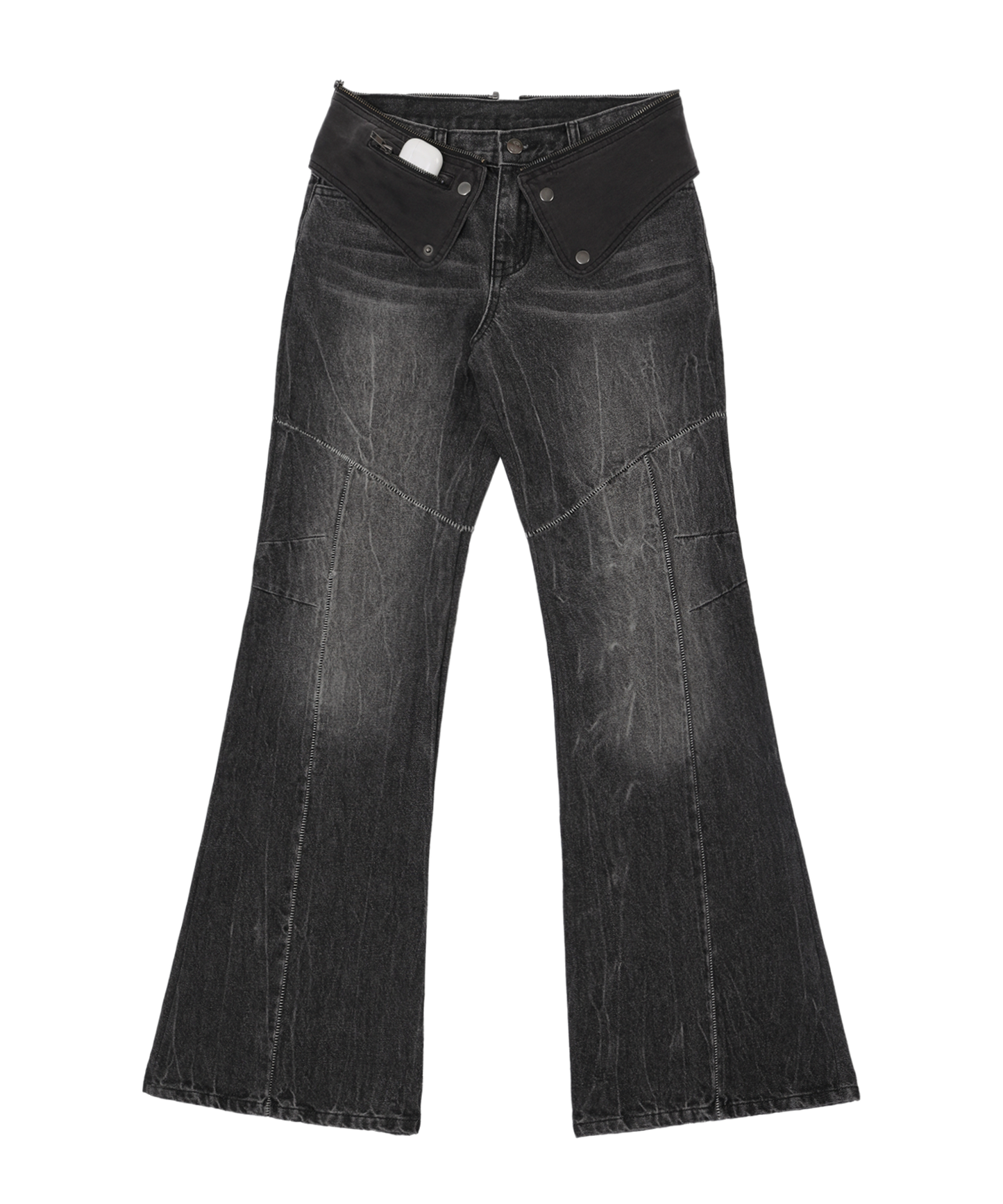 Ojos Crack Washed Denim Pants