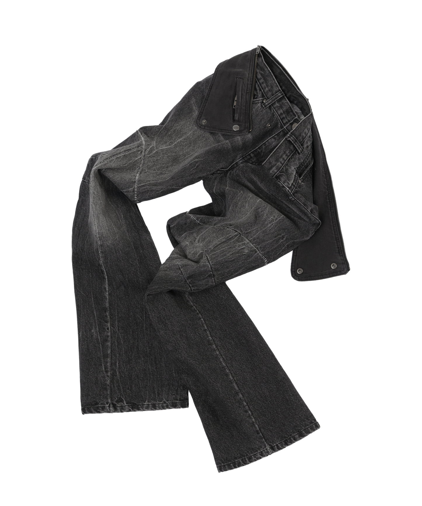 Ojos Crack Washed Denim Pants