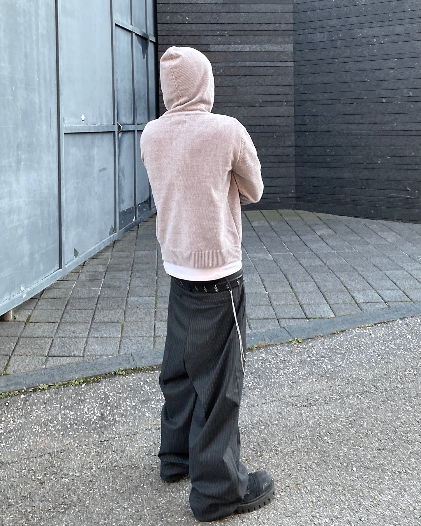 Undermycar ASSASSIN VELVET YARN KNIT ZIPPED HOODIE