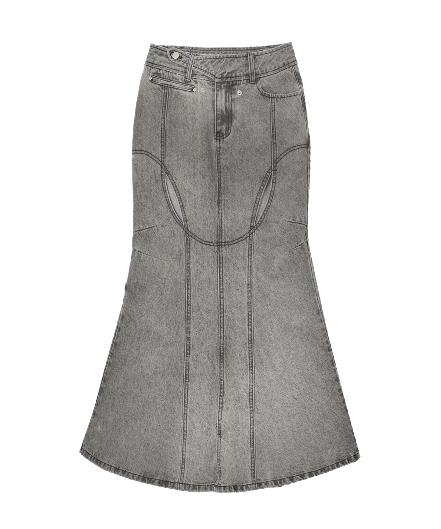 OJOS Mermaid Slit Denim Skirt