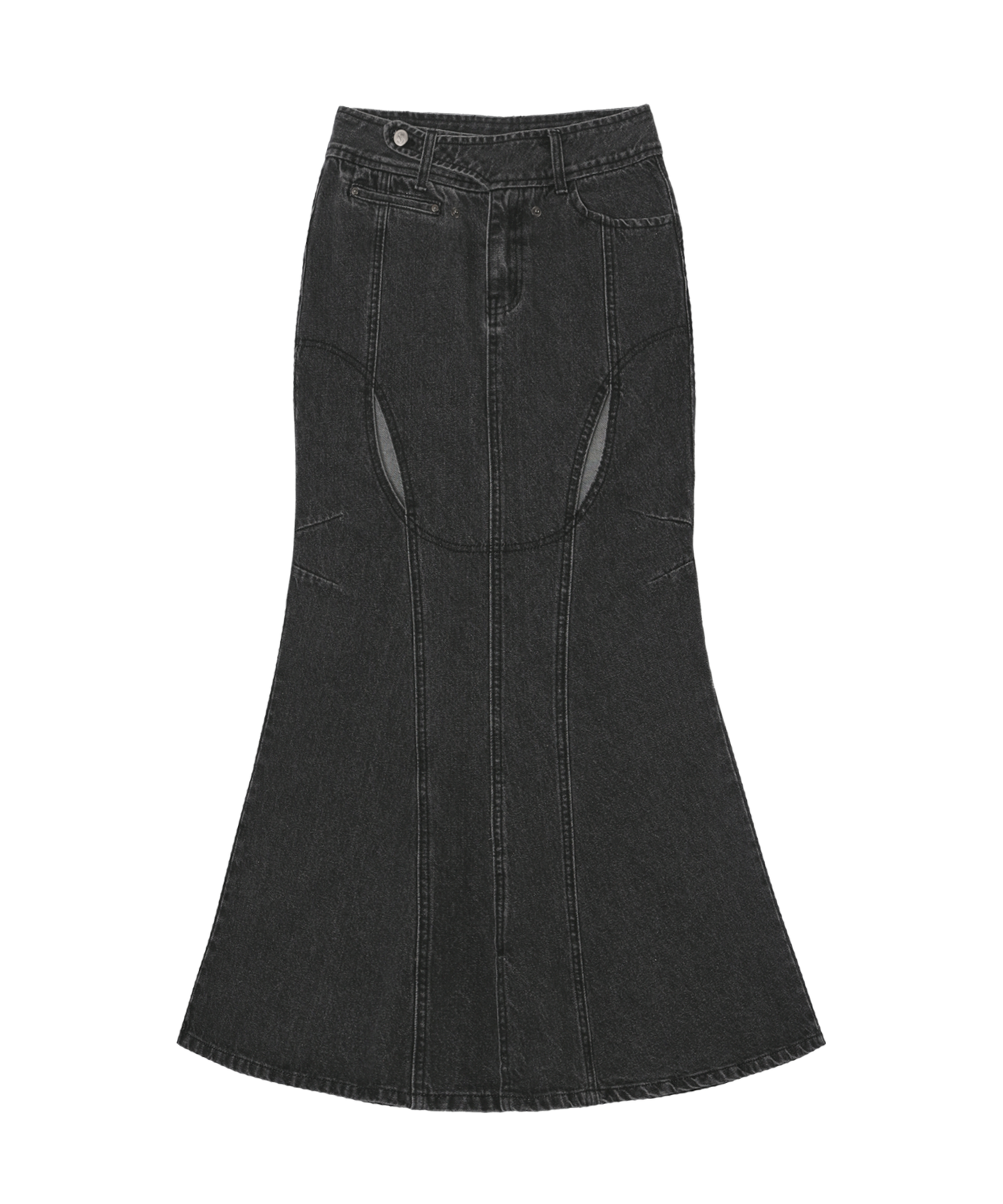 OJOS Mermaid Slit Denim Skirt