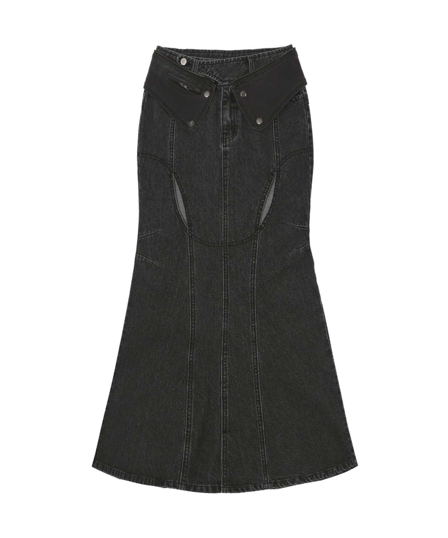 OJOS Mermaid Slit Denim Skirt