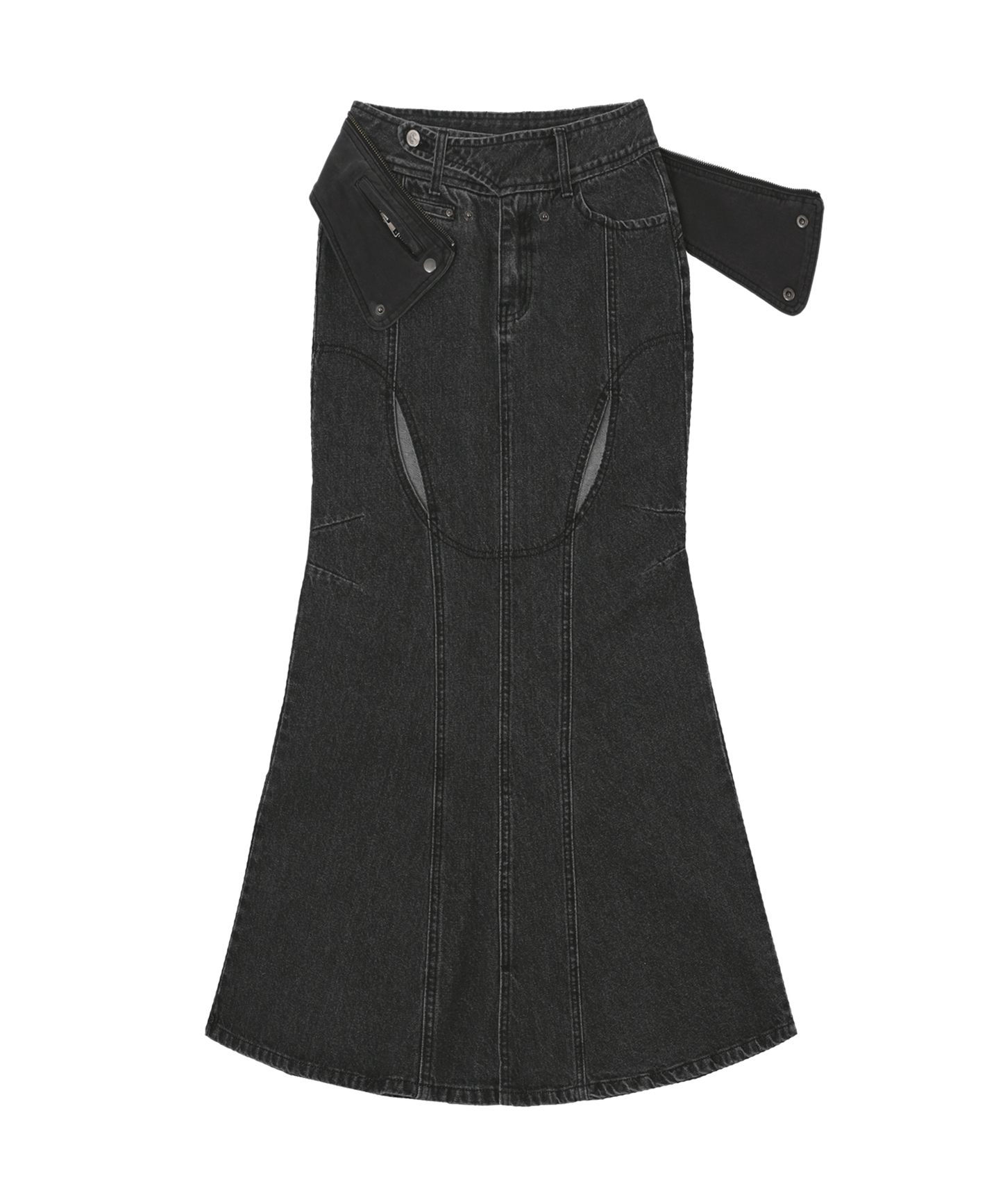 OJOS Mermaid Slit Denim Skirt