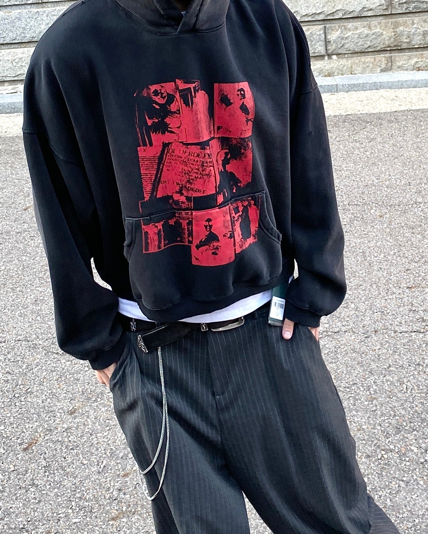 Undermycar SUSPICIOUS MESSAGE PRINTED HOODIE