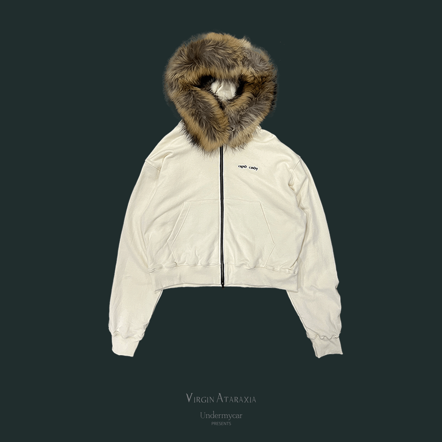 Undermycar ARROW SHOOTING CUPID FUR LINED ZIPPED HOODIE