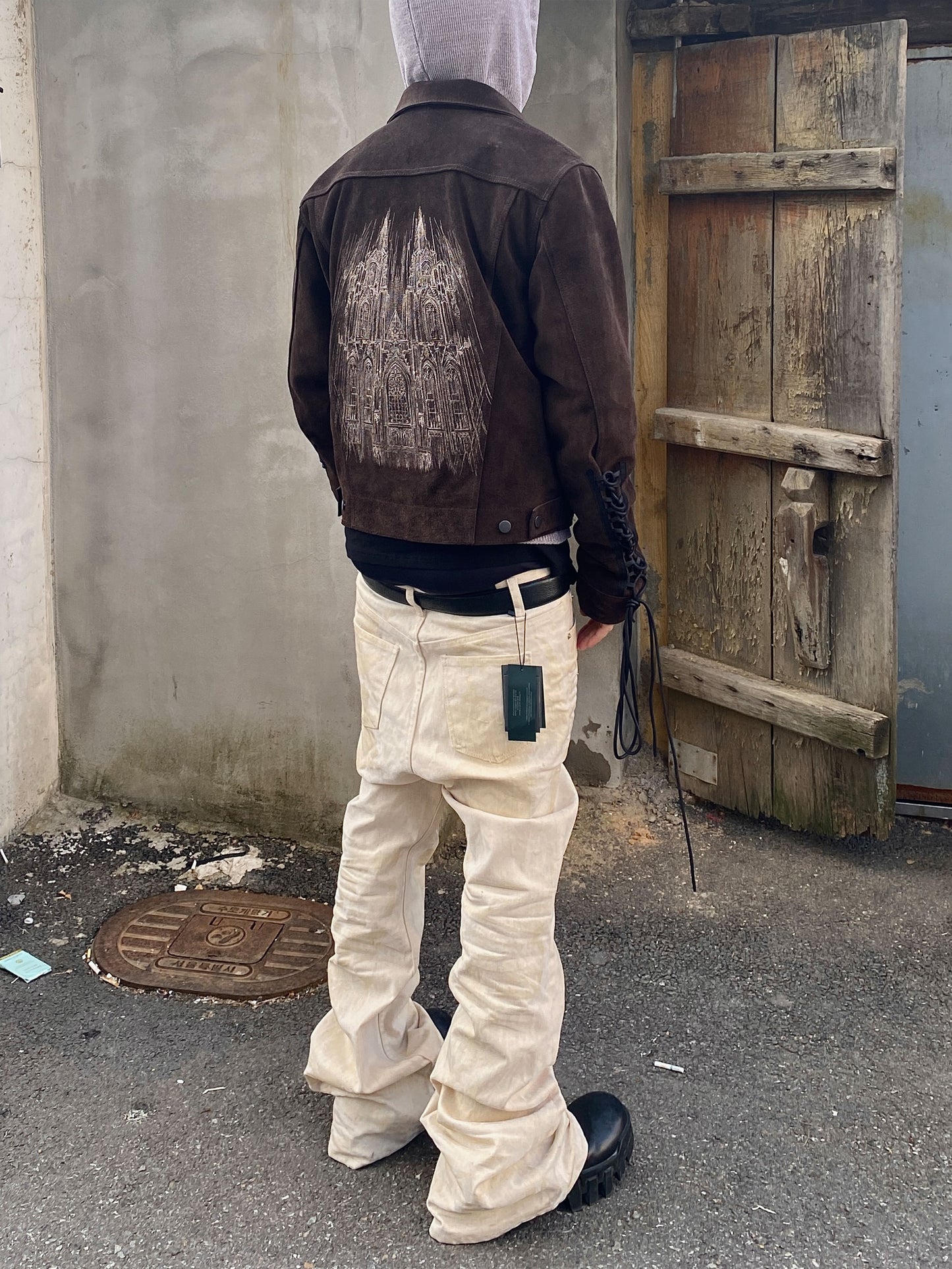 CATHEDRAL EMBROIDERED SUEDE TRUCKER JACKET (JAPAN HOLLYDAY LIMITED EDITION)