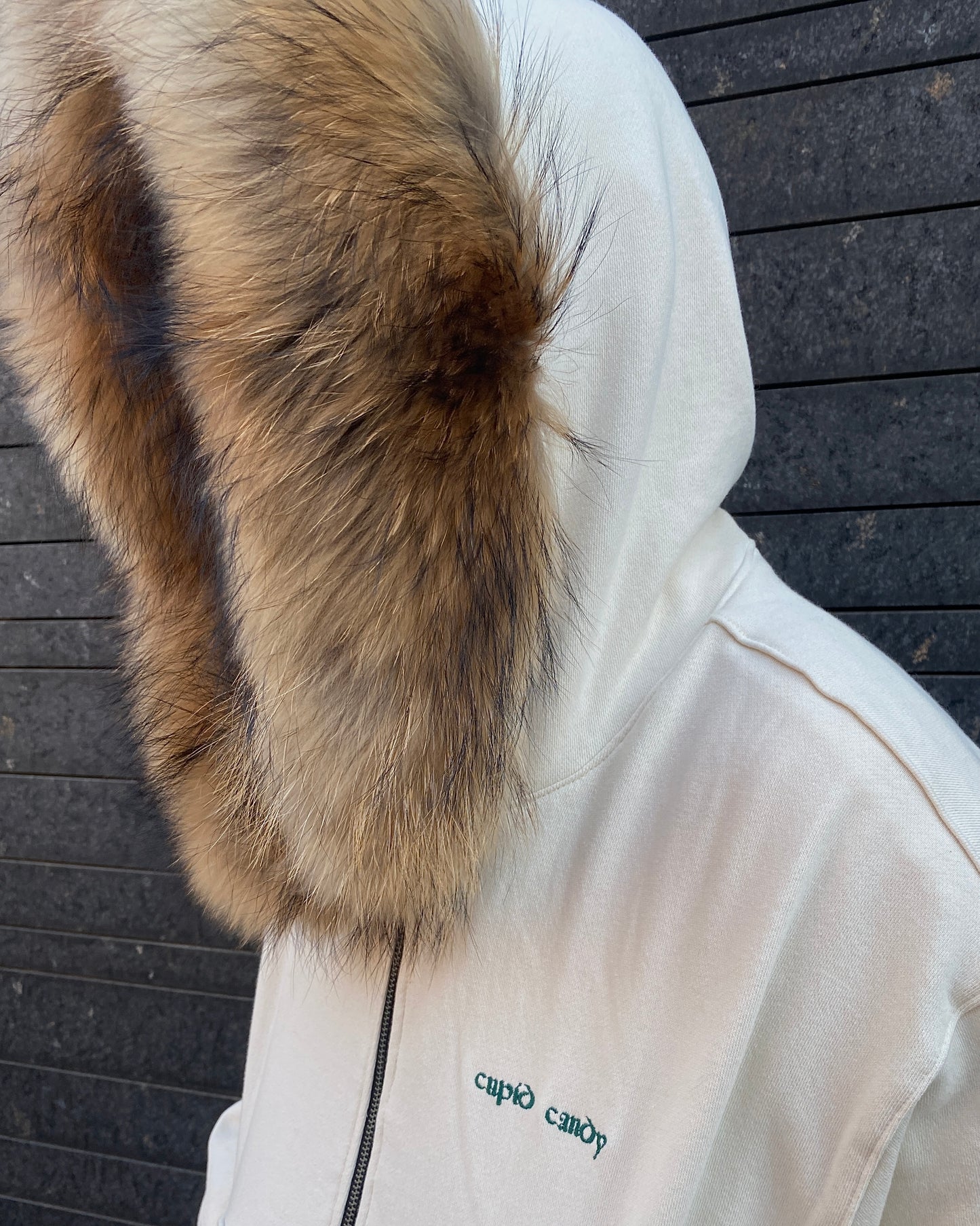 Undermycar ARROW SHOOTING CUPID FUR LINED ZIPPED HOODIE