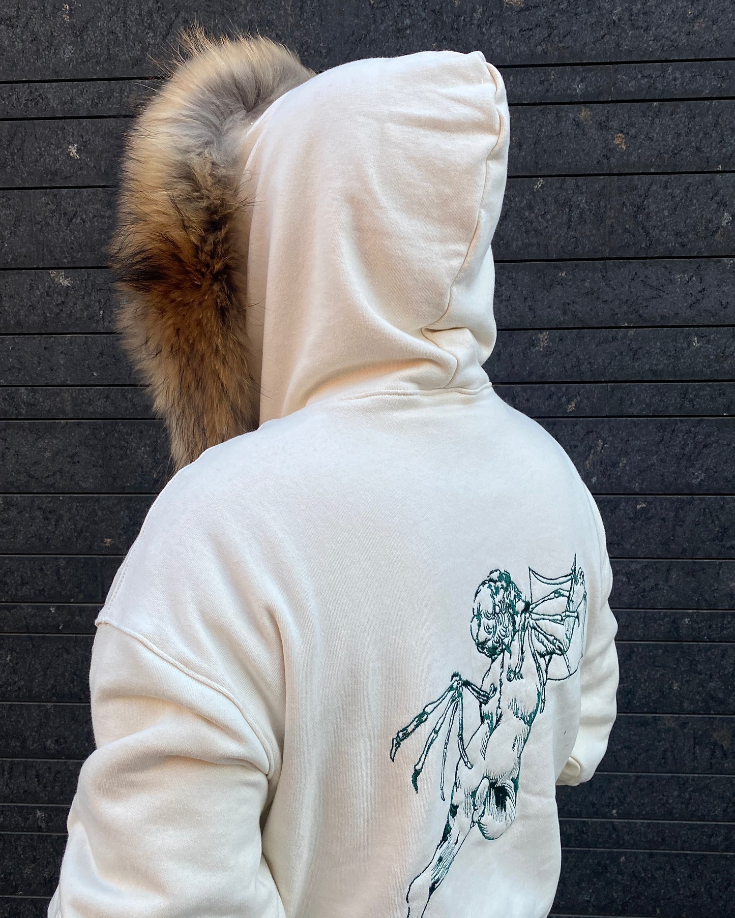 Undermycar ARROW SHOOTING CUPID FUR LINED ZIPPED HOODIE