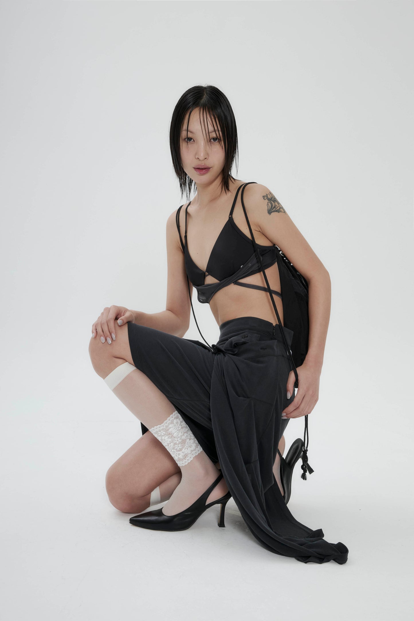 OJOS Jersey Drape Wrap Skirt