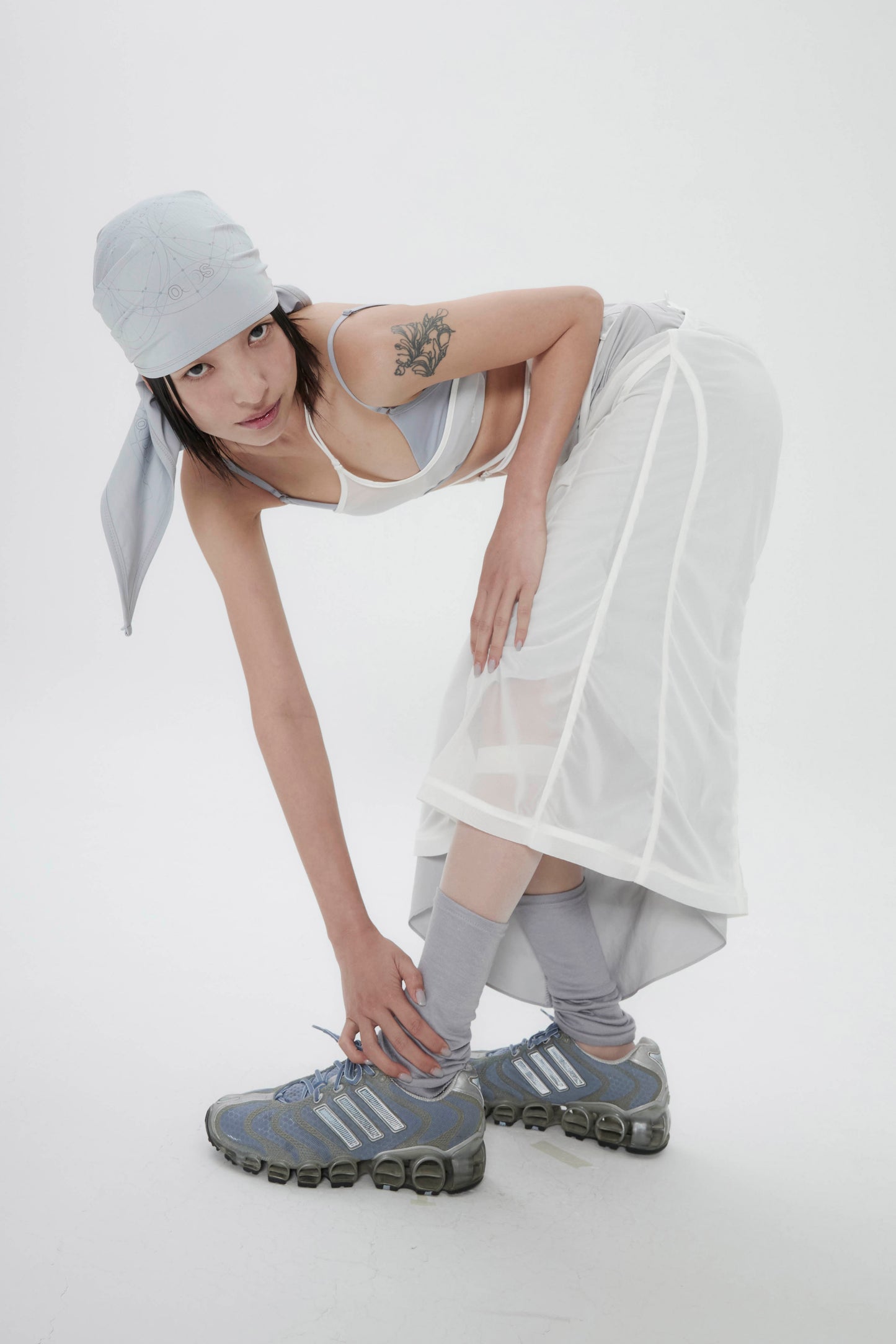 OJOS Layered Mesh Strap Skirt