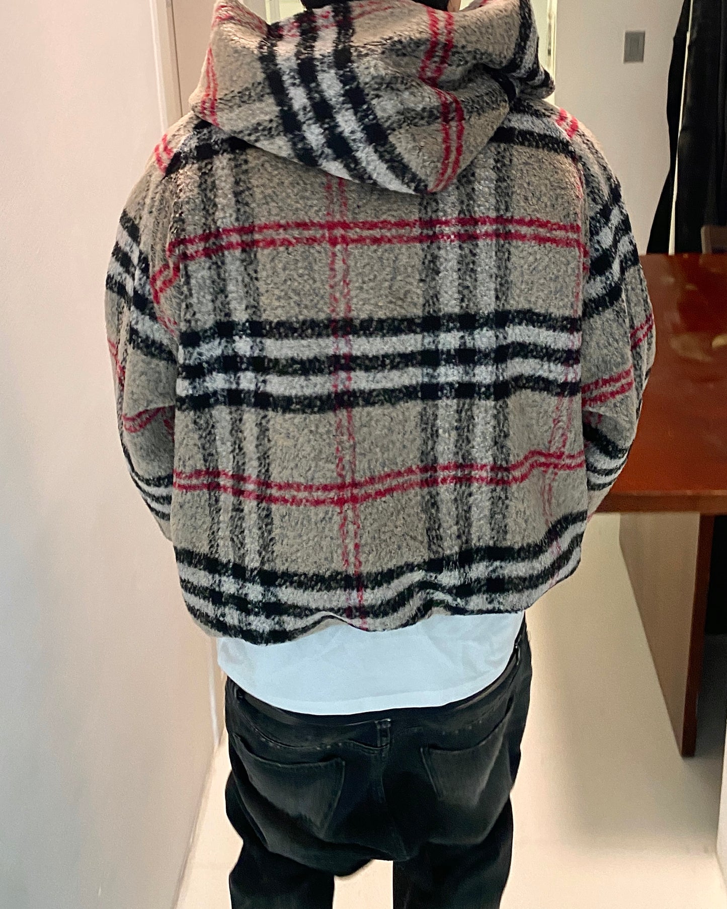 Undermycar LONDON HERITAGE CHECK FLEECE HOODED JACKET