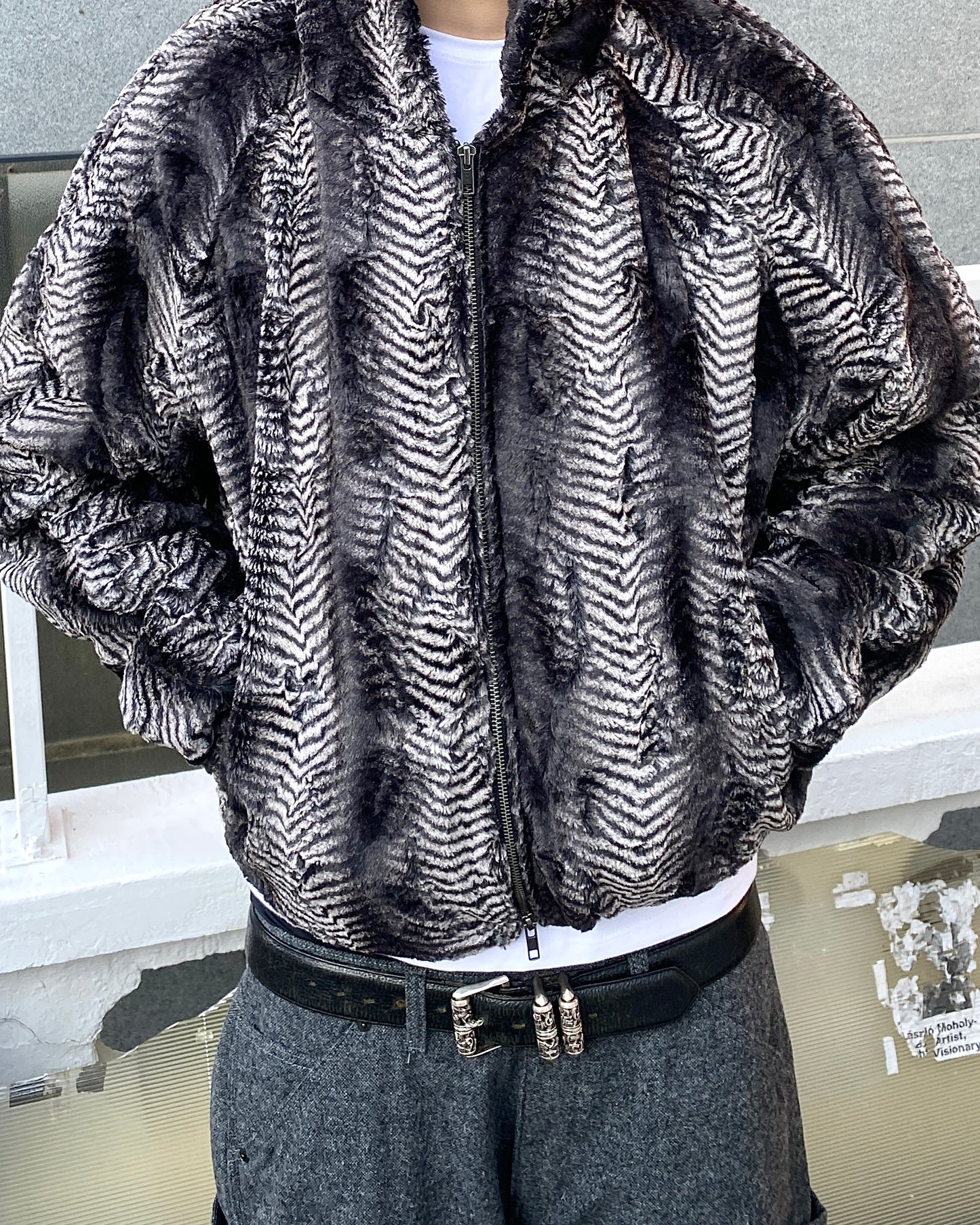 Undermycar REVENANT SNOW LEOPARD FLEECE HOODED JACKET