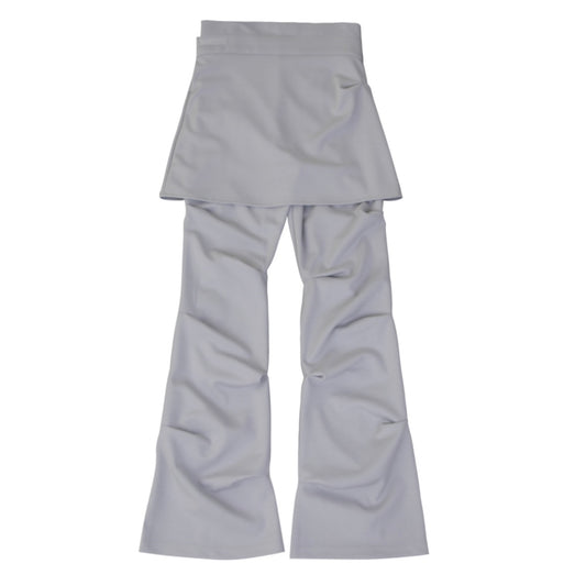 Wrap Over Tuck Pants / Grey