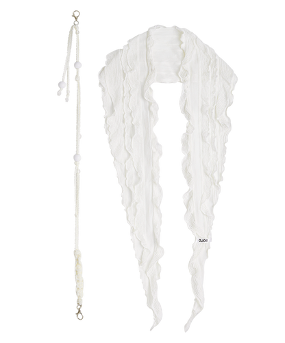 OJOS Beads Strap Frill Scarf