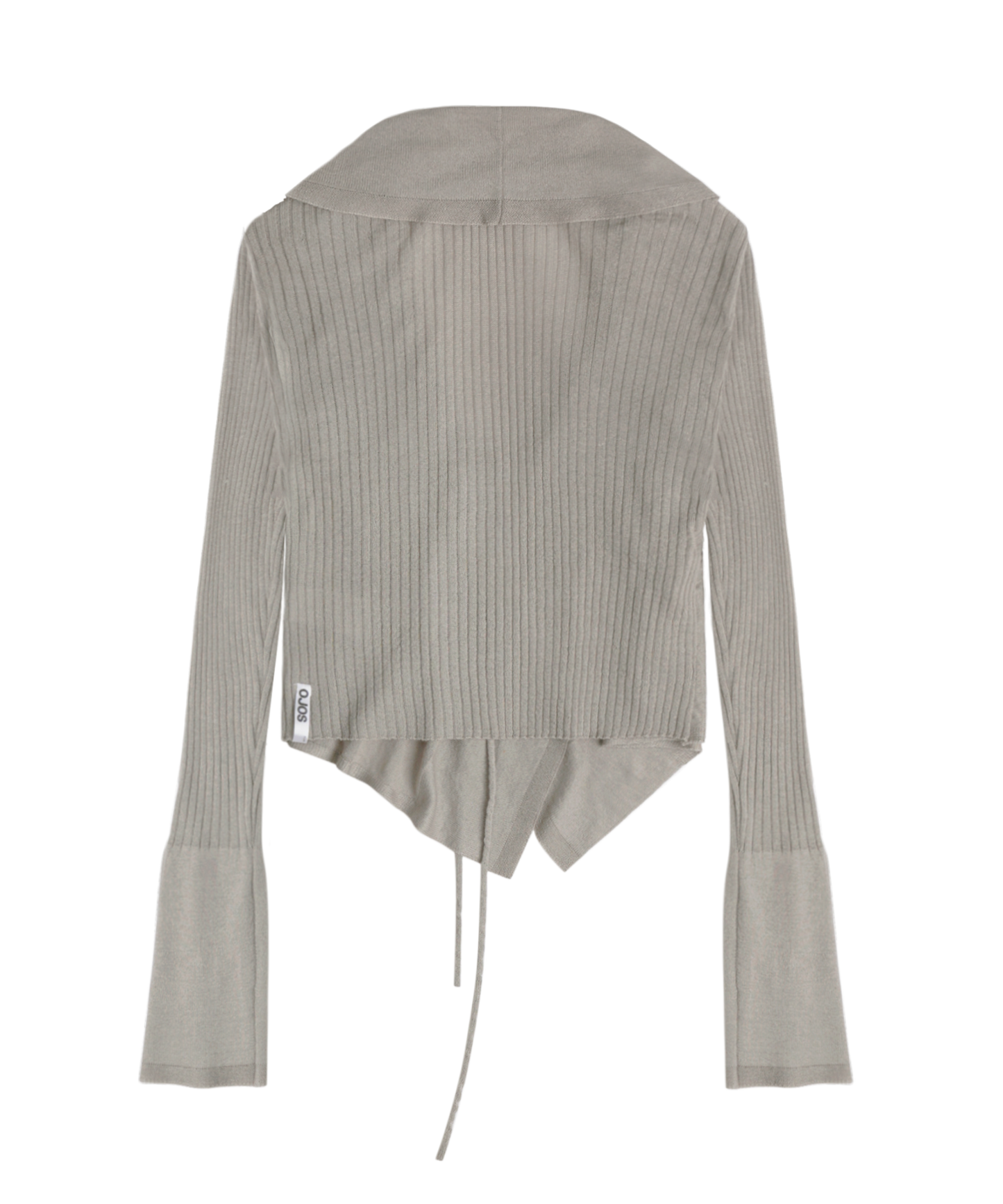 OJOS Ruffled Drape Angora Cardigan