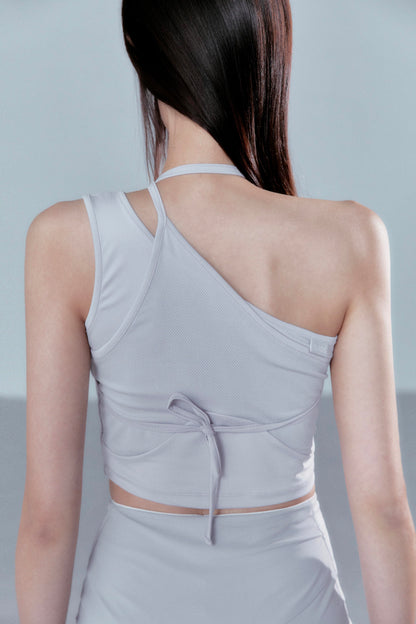 Ojos Overlap One-Shoulder Top