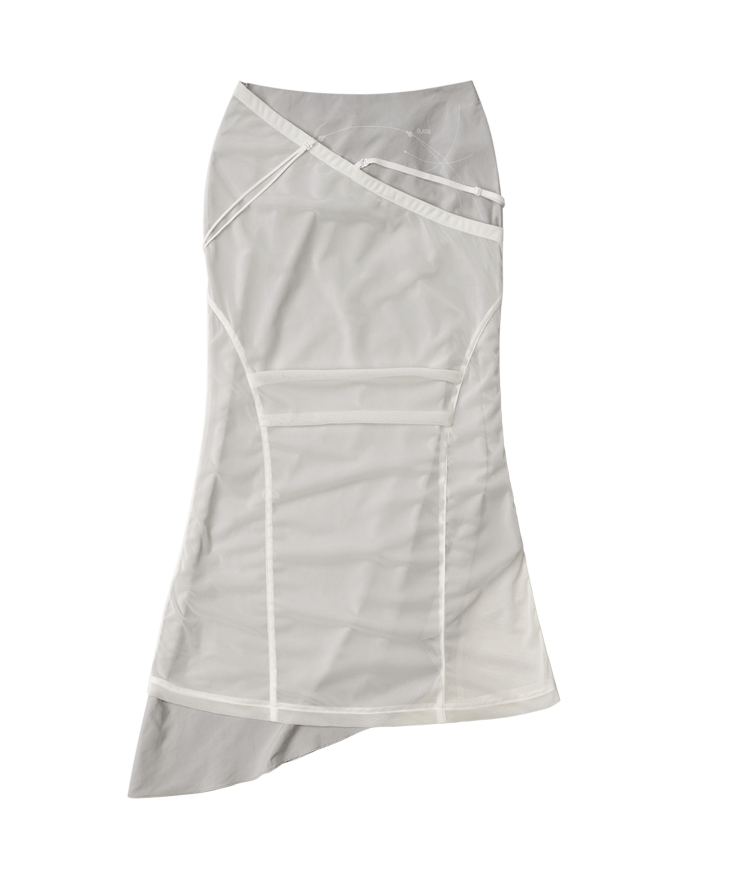 【OJOS】25SS★ Layered Mesh Nylon Midi Skirt OJOS Layered Mesh Strap Skirt – DALAC SEOUL