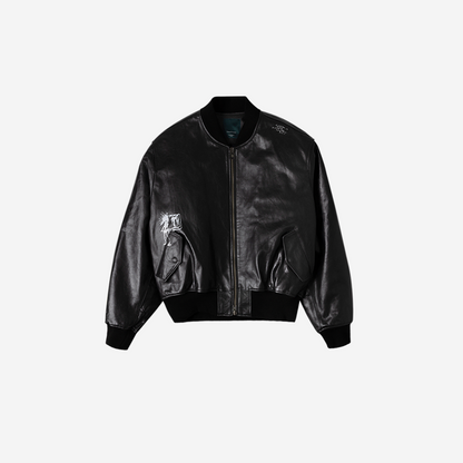 Undermycar UNKNOWN ARTWORK PRINTED GOAT SKIN BOMBER