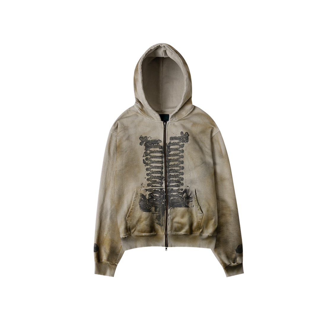 Undermycar NAPOLEON DIRTY WASHED ZIPPED HOODIE