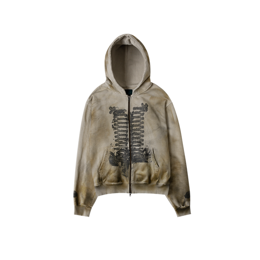 Undermycar NAPOLEON DIRTY WASHED ZIPPED HOODIE