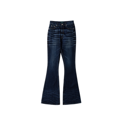 Undermycar WRINKLED INDIGO WIDE FLARE JEANS