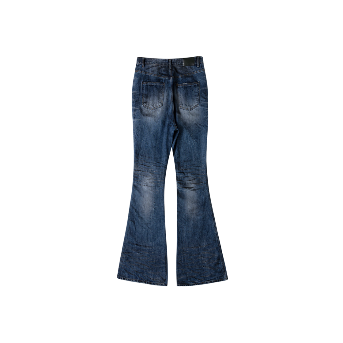 Undermycar OIL STAINED WRINKLED BLUE WIDE FLARE JEANS