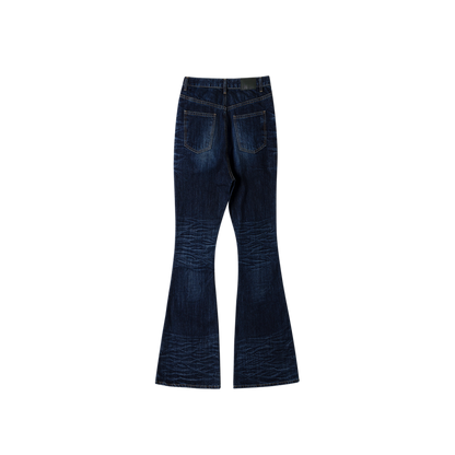 Undermycar WRINKLED INDIGO WIDE FLARE JEANS