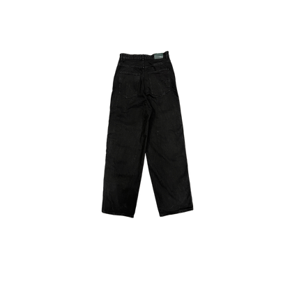 Undermycar DOUBLE SIDE LINE BLACK WASHED BAGGY JEANS