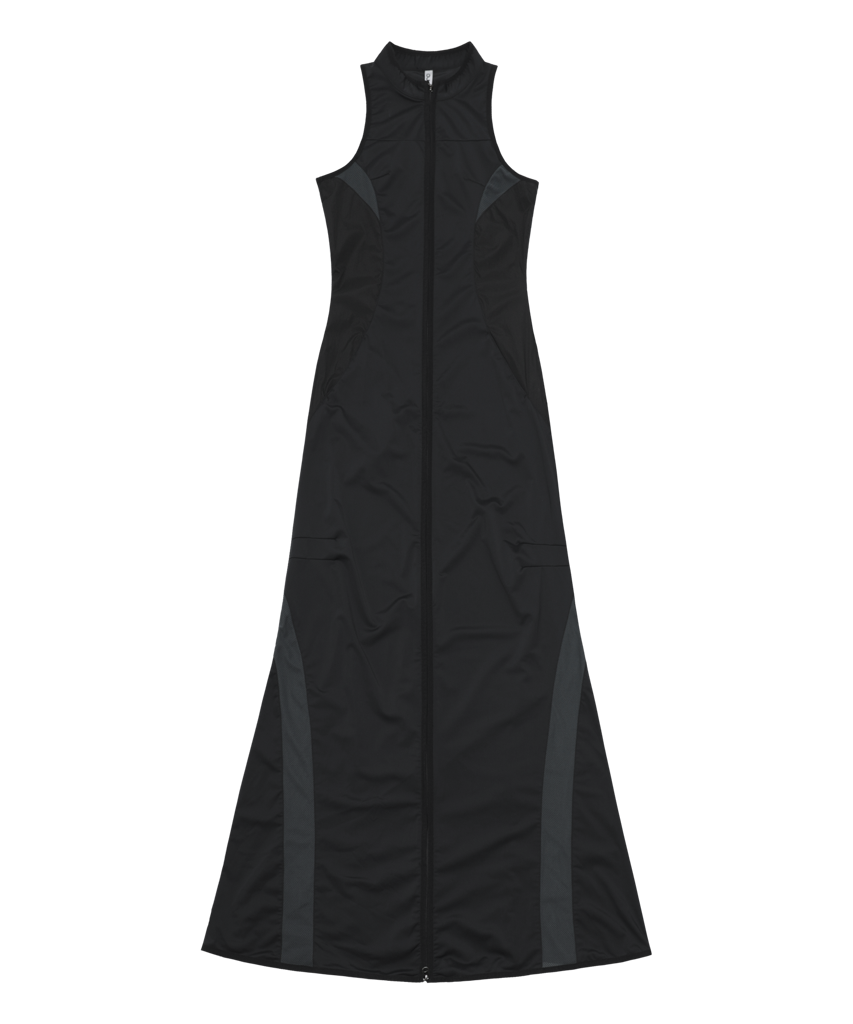 Ojos Hoodie Bolero Maxi 2-Piece Dress – DALAC SEOUL Ojos Hoodie Bolero Maxi 2-Piece Dress – DALAC SEOUL