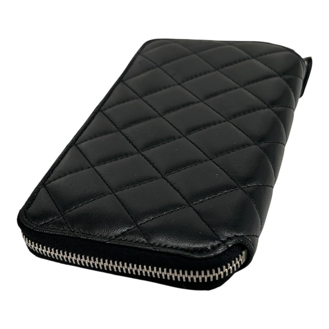 D250909-6-1へ CHANEL	長財布	マトラッセ　ラウンドファスナー