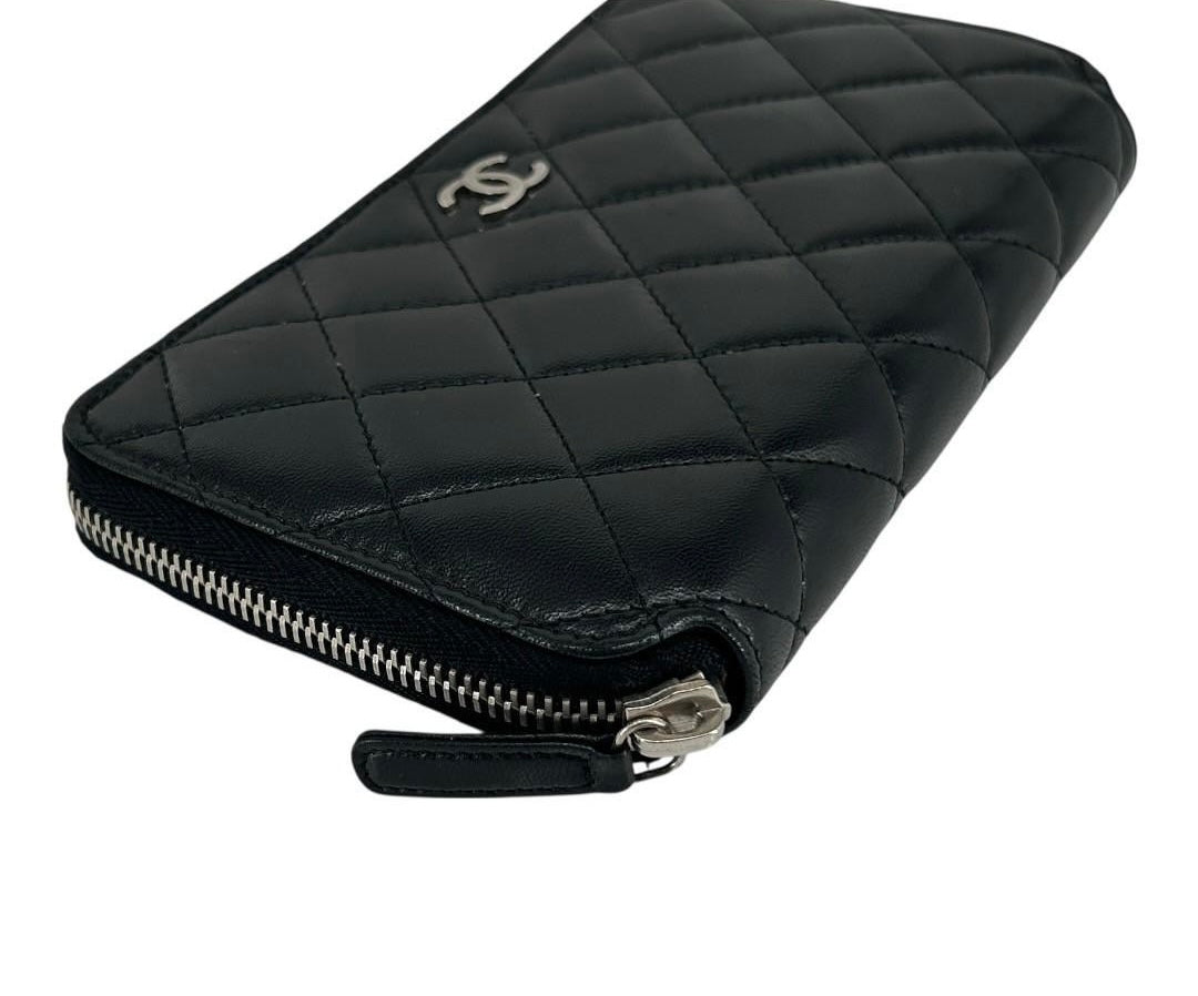 D250909-6-1へ CHANEL	長財布	マトラッセ　ラウンドファスナー