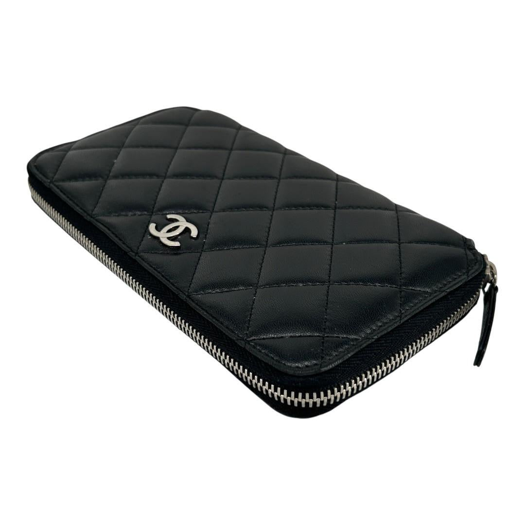 D250909-6-1へ CHANEL	長財布	マトラッセ　ラウンドファスナー