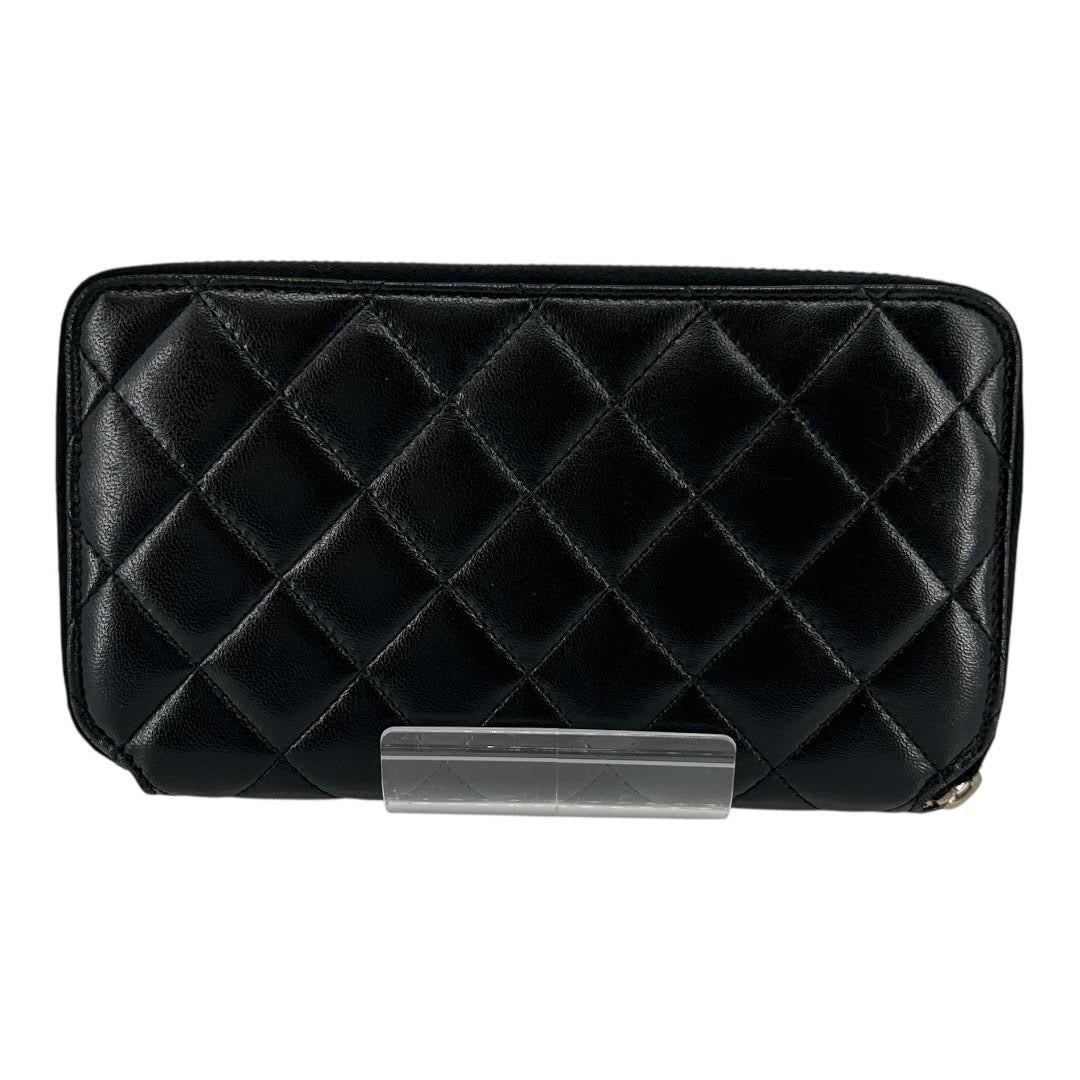 D250909-6-1へ CHANEL	長財布	マトラッセ　ラウンドファスナー