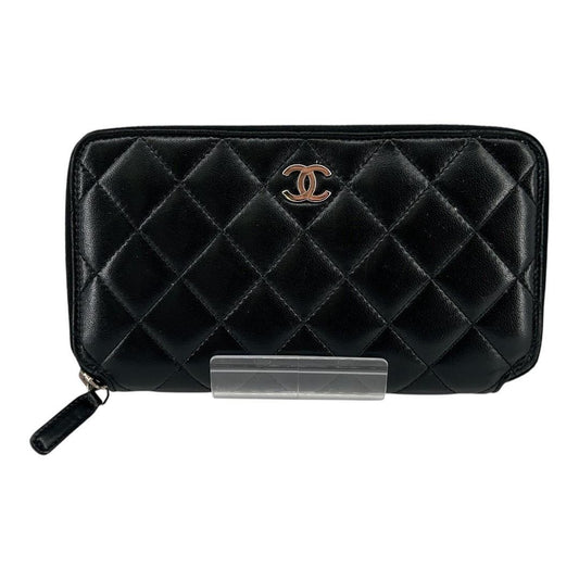 D250909-6-1へ CHANEL	長財布	マトラッセ　ラウンドファスナー