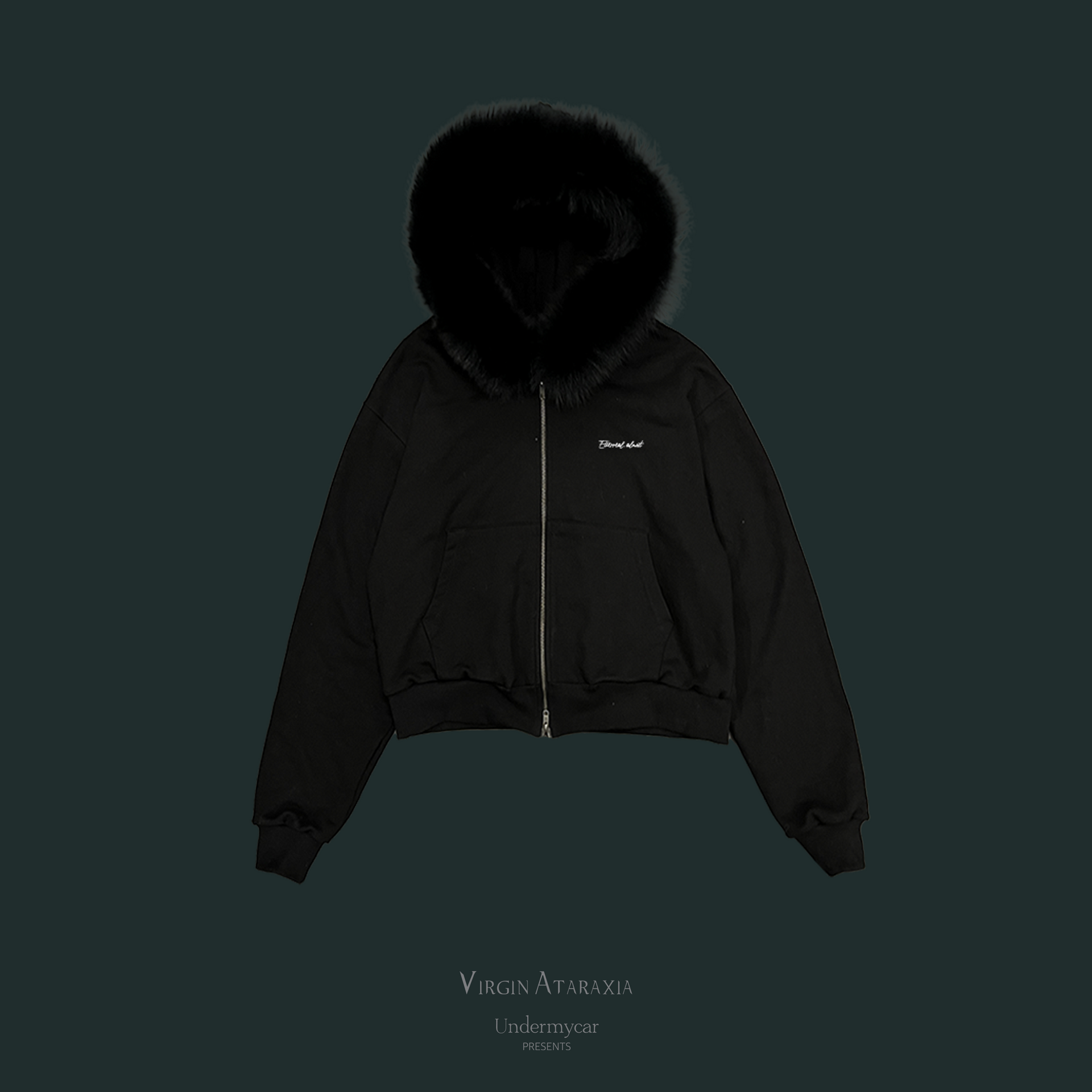 Undermycar BLUE FOX FUR LINED EMBROIDERED ZIPPED HOODIE – DALAC SEOUL Undermycar BLUE FOX FUR LINED EMBROIDERED ZIPPED HOODIE – DALAC SEOUL